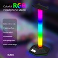 thumbnail image 4 of Kuymtek Soporte para auriculares RGB para juegos 12 modos de luz Soporte para auriculares Base translúcida hueca, 4 of 7