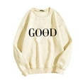 thumbnail image 4 of Sweatshirt for Women Christian Faith God is Good Letter Print Long Sleeve Tunic Tops Religious Inspirational Casual Loose Fit Blouses, 4 of 9