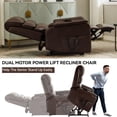 thumbnail image 2 of Newboti Furniture Brown Leatheraire Dual Motor Infinite Position Up To 350 Lbs Power Lift Recliner Chair With Power-Remote, Heat Massage And Heavy Duty Motion Mechanism00063, 2 of 12