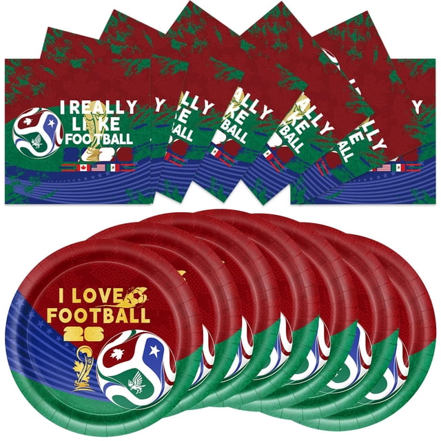 Plato de postre Sigalon World Cup Soccer de Party Supplies, 40 unidades