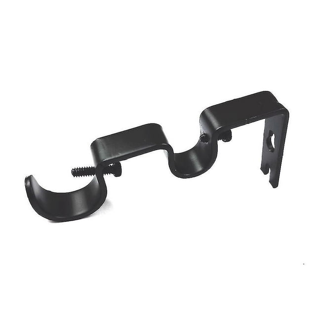 Soporte De Poste De Cortina Doble, Soportes De Barra De Cortina De Servicio Pesado, Juego De Soportes De Soporte De Riel De Cortina De Metal Ajustable para Ventana De Pared (3 Piezas) -z