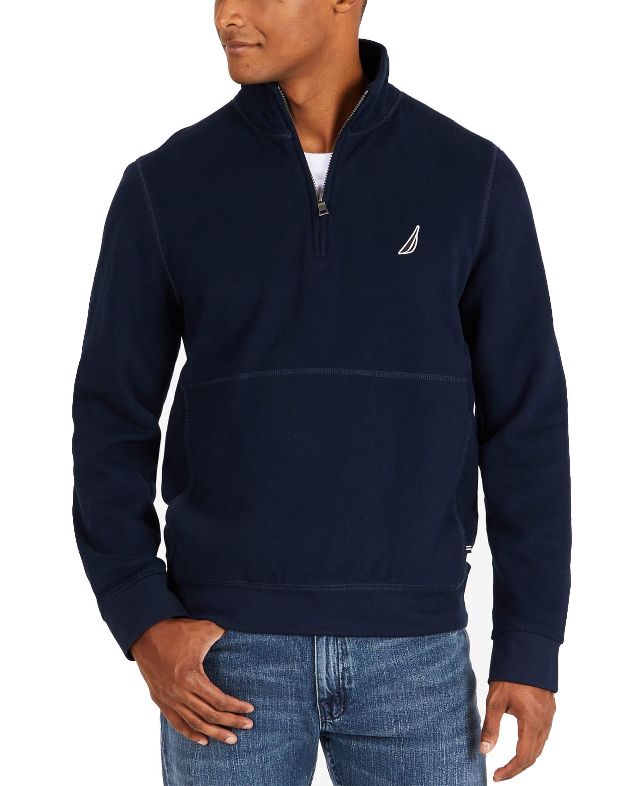 nautica quarter zip fleece pullover