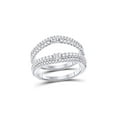 thumbnail image 1 of FB Jewels 14kt White Gold Womens Baguette Diamond Wrap Ring Guard Enhancer 3/4 Cttw, 1 of 4