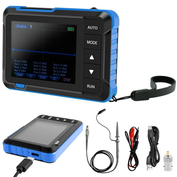 Handheld Oscilloscope Kit 1000mAh Portable Mini Digital Oscilloscope 2.8inch Display Professional DSO153 Small Automotive Oscilloscope 2 in 1 DDS Signal Generator 1MHz Bandwidth