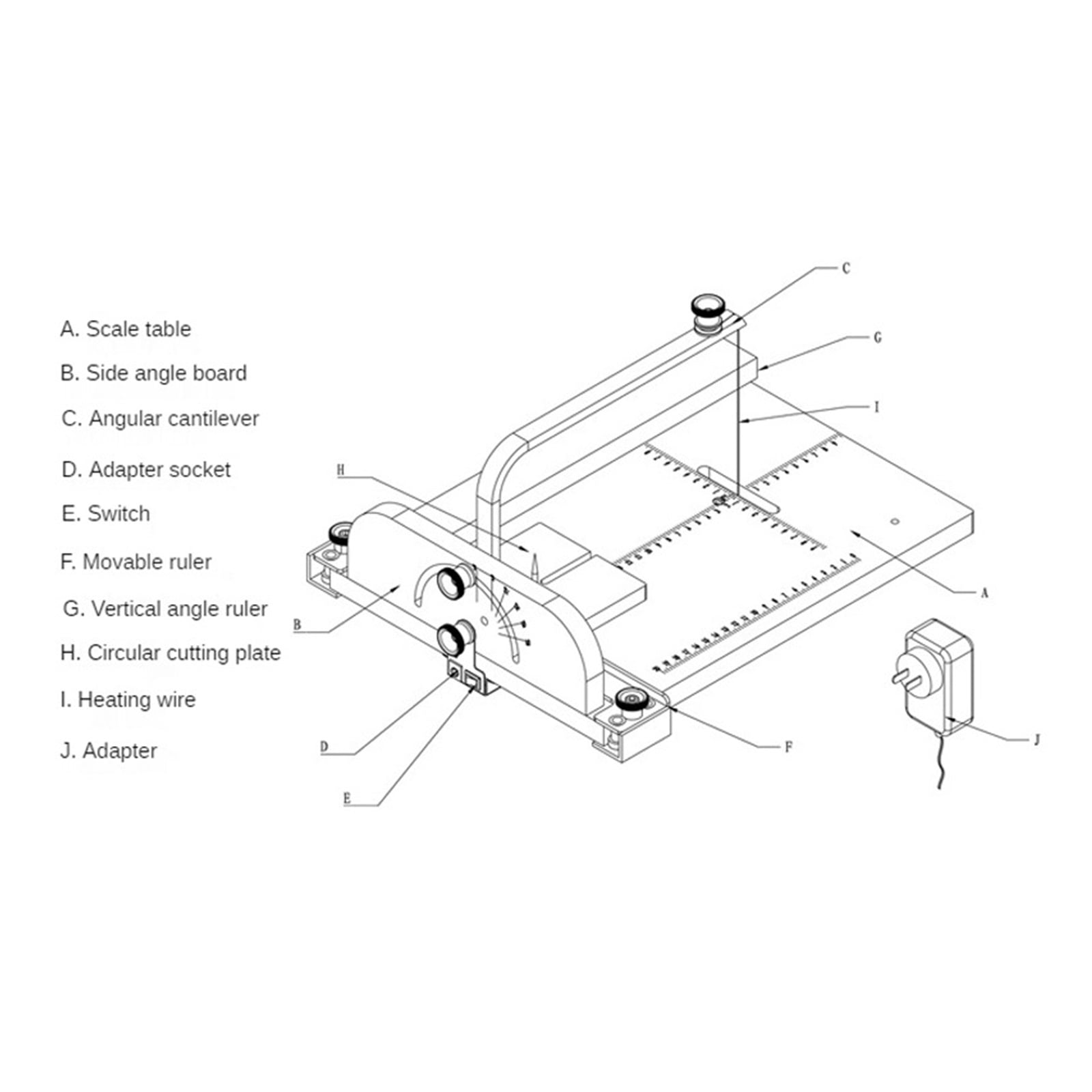 Electric Low Density Sponge Cutting Machine Light Household Foam Cutter 390x280mm Cutting Table