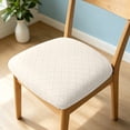 thumbnail image 2 of JHyouerji Dining Chair Seat Cover 19×14 Inch,Beige Waterproof Slipcover with Fixed Straps,Washable Anti Stain Seat Pad Protector for Home Restaurant Hotel, 2 of 7