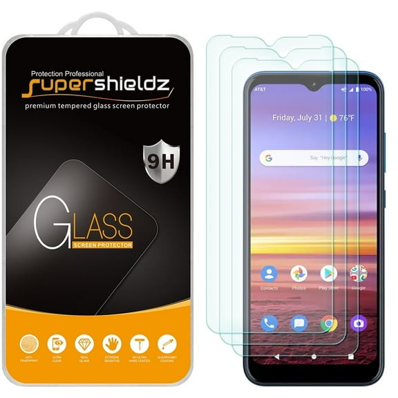 [3-Pack] Supershieldz for AT&T Radiant Max Tempered Glass Screen Protector, Anti-Scratch, Anti-Fingerprint, Bubble Free
