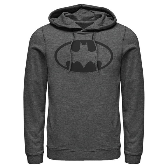 Men's Batman Dark Night Logo Pull Over Hoodie Charcoal Heather X Large