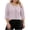 Pink, variant on VEKDONE Womens Stripe Plus Size Tops 3/4 Length Sleeve Loose Fit Blouse Asymmetrical Neck Button Tunic Tops Summer Fashion Clothes Light Blue XXL