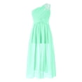 thumbnail image 2 of YONGHS Flower Girls One Shoulder Beaded Chiffon Bridesmaid Romper Dress Wedding Prom Party Gown Mint Green 16, 2 of 6