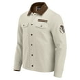 thumbnail image 2 of Men's Darius Rucker Collection by Fanatics Tan Chicago Blackhawks Midweight Canvas Full-Button Jacket, 2 of 6