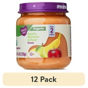 (12 pack) Parent's Choice Organic Stage 2 Baby Food Apple. Banana, and Pear Puree, 4 oz Jar