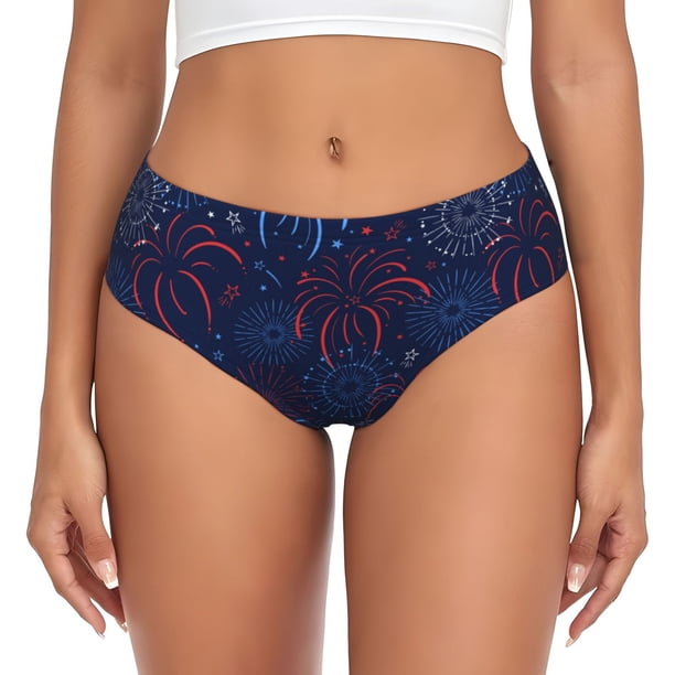 Fotbe Firework Calzones Estampados para Mujer – Ropa Interior de Algodón, Cómoda, Suave y Elástica-Medium