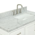thumbnail image 3 of Ariel Stafford 43 Inch Single Right Offset Rectangle Sink Vanity With Carrara White Marble Countertop W/1.5" Edge In White, 3 of 11