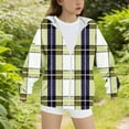 thumbnail image 4 of Ugoldhm Girls Plaid Coats Zip Up Hooded Sweatshirts Loose Fit Comfy Casual Jacket Sizes 4-15 Years, 4 of 5