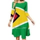 thumbnail image 1 of Camiseta con la bandera de Guyana Vestido acampanado con calcomanías guyanesas Vestido de cuello cuadrado Vestido elegante de moda femenina Vestido estampado Bandera de Guyana Guyana, 1 of 6