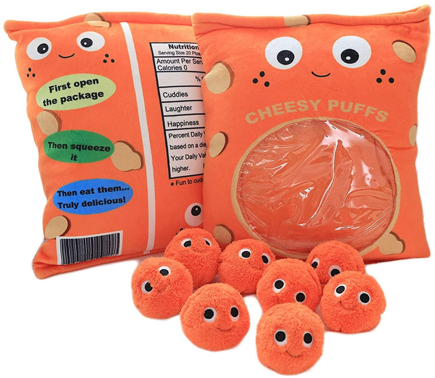 Plushies Doll 9pcs a Bag of Cheesy Puffs Toy Stuffed Soft Snack Pillow Plush Puff Toy Kids Toys