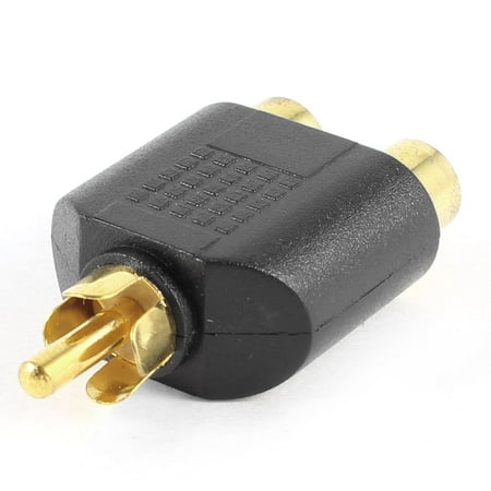 Dual Rca Phono Plugs - Unique Bargains 1 RCA Male Plug to Dual Female Socket M/2F Splitter Phono AV Adapter Converter