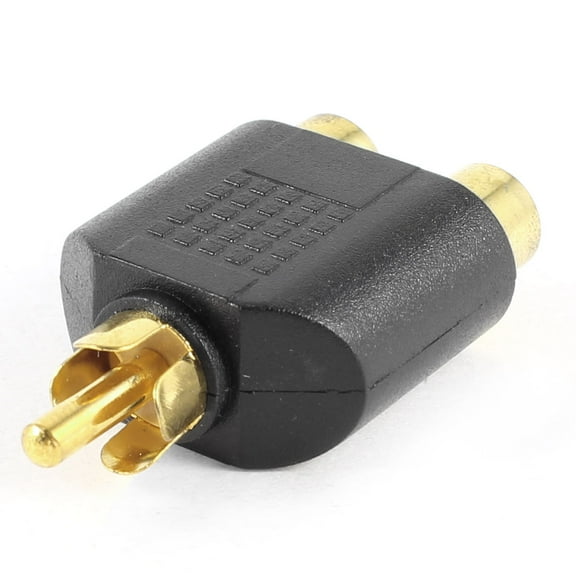 Unique Bargains 1 RCA Male Plug to Dual Female Socket M/2F Splitter Phono AV Adapter Converter
