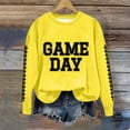 thumbnail image 2 of Uootdi Game Day Long Sleeve Sweatshirt for Women Funny Letter Print Graphic Top Fall Fashion Sports Tops, 2 of 3