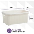 thumbnail image 2 of Superio 50L Laundry Hamper Knit Style Basket with Lid - White (3 Pack), 2 of 5