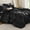 Black-Full, variant on Queen Champagne 7-Piece Pintuck Satin Bed-in-a-Bag Set