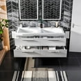 thumbnail image 4 of Eviva Surf 57" White Modern Bathroom Vanity Set with Integrated White Acrylic Double Sink, 4 of 8