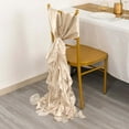 thumbnail image 2 of Efavormart 5 Pack Beige Curly Willow Chiffon Satin Chair Sashes, 2 of 11