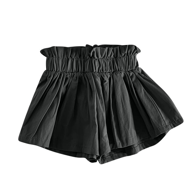 Plebaso Shorts en Coton et Lin pour Filles Tout-Petits, Taille Haute, Décontractés, Mignons pour l'Été