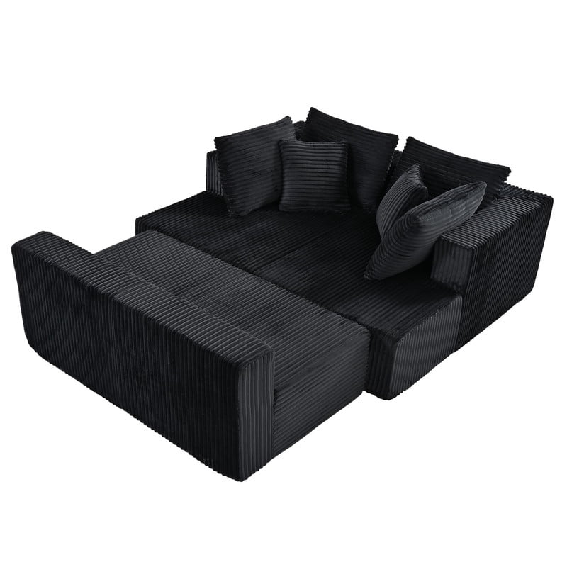 U-Shaped Modular Sectional Sofa with Double Chaise, 132.1'' Oversized Corduroy Sofa Couch with Deep Seat for Living Room Apartment