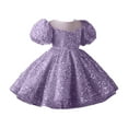 thumbnail image 4 of Fsqjgq Baby Girl Clothes Girls Easter Dresses Size 10 Boho Girls Clothes Size 15 Purple Toddler Kids Girls Cute Sequin Glitter Party Carnival Gown Princess Formal Dress 160, 4 of 5