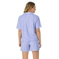 thumbnail image 2 of Women's Cuddl Duds® Short Sleeve Sleep Sweatshirt & Bermuda Shorts Set Color: Periwinkle Size: SMALL, 2 of 5