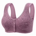 thumbnail image 2 of Wireless Front Closure Bras for Women, Plus Size Printed Soft Breathable Full Coverage Bralettes, Daily Support Bra, 2 of 5