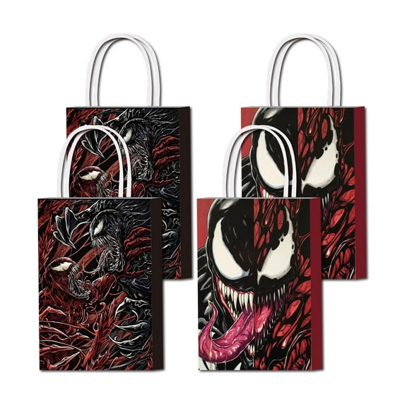 16 Pcs For Venom Party Favor Bags – 2 Styles with Handles, Gift Bags for Birthday Parties, Themed Celebrations, Events