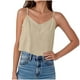 thumbnail image 3 of Tops de encaje para mujer,Blusa informal sin mangas con cuello en V para mujer, tirantes ajustables, poliéster liso, uso diario, sopatenor, 3 of 9