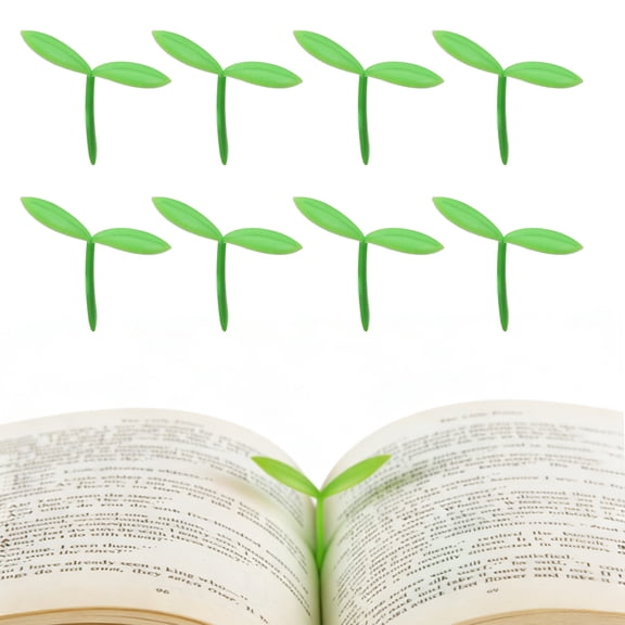 Sprout Little Green Bookmarks Silicone Grass Buds Creative Green Bookmarks, Gifts for Book Lovers Reading, Set of 8