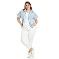 thumbnail image 2 of Blusa de algodon a rayas Roman Fashion /Tallas Extras, 5114 (Azul claro) azul 42, 2 of 7
