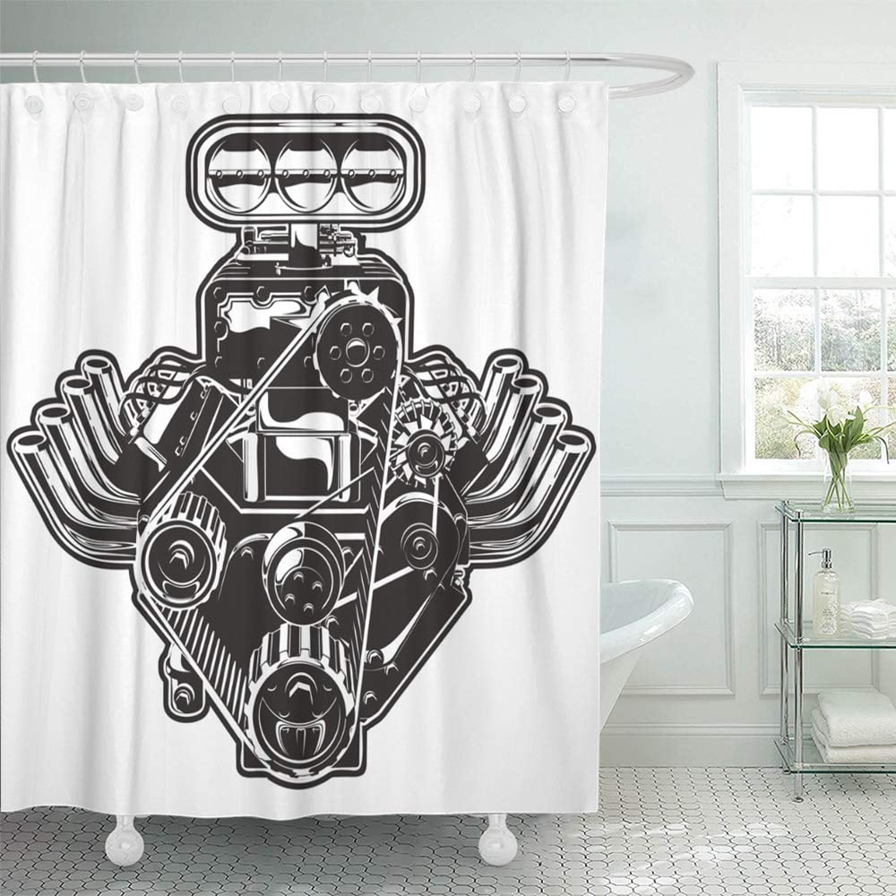KSADK Car Detailed Cartoon Turbo Engine Available Separated by Groups and Layers for Race Shower Curtain 66x72 inch KSADK Car Detailed Cartoon Turbo Engine Available Separated by Groups and Layers for Race Shower Curtain 66x72 inch