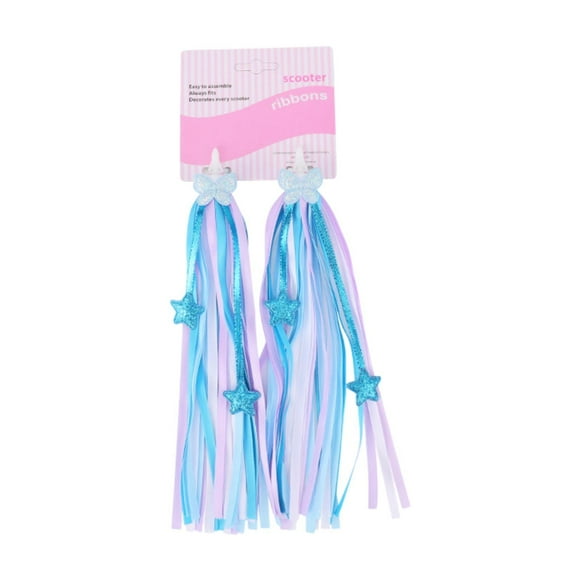 2 piezas de serpentinas para bicicleta, empuñaduras de bicicleta, borlas de 25 cm de longitud, bicicleta de equilibrio para niños azul