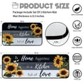 thumbnail image 3 of Sunflower Kitchen Rugs,Non Skid Washable Microfiber mats for Kitchen Floor, Black White Kitchen Cushioned Runner Rug Decor Sets of 2,Size 17"x 47"+17"x 30", 3 of 6