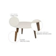 thumbnail image 6 of 24 Inch Modern Coffee Table Round Off White MDF Top Tapered Brown Mango Wood Legs - Saltoro Sherpi, 6 of 7