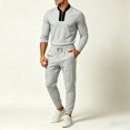 thumbnail image 5 of Zormilly Track Suits Mens Quarter Zip Pullover Elastic Waist Joggers Lounge Set with Pockets Casual Two Piece Outfits Sets, M-3XL, 5 of 5