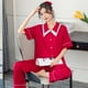 thumbnail image 2 of Pijama de mujer de verano de seda de hielo de manga corta traje de simulación de cabello de seda estilo francés ropa de hogar primavera y otoño, 2 of 6