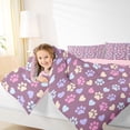 thumbnail image 3 of Homewish Cute Dog Paws Twin Comforter Sets,Kawaii Animal Bedding Set,Purple,Pink Reversible,2-Piece,1 Comforter and 1 Pillowcase, 3 of 7