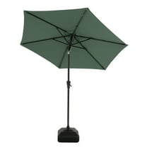 COBANA 7.5ft Patio Umbrella with Base Included, Outdoor Market Table Umbrella with Stand Weights, Dark Green