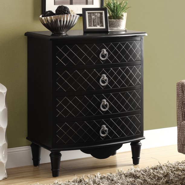 Monarch I 3890 Diamond Veneer Contemporary Bombay Chest Black