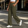 thumbnail image 5 of Edvintorg Wide Leg Yoga Pants for Women Plus Size Fashion Lightweight Stretch Loose Trouser Elastic Waisted Workout Pant with Pocket Womans Clothes Army Green S-3XL, 5 of 6