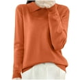 thumbnail image 2 of Hot6sl Women's Fashion Casual Round Neck Solid Color Loose Base Knitted Sweater Top, 2 of 4