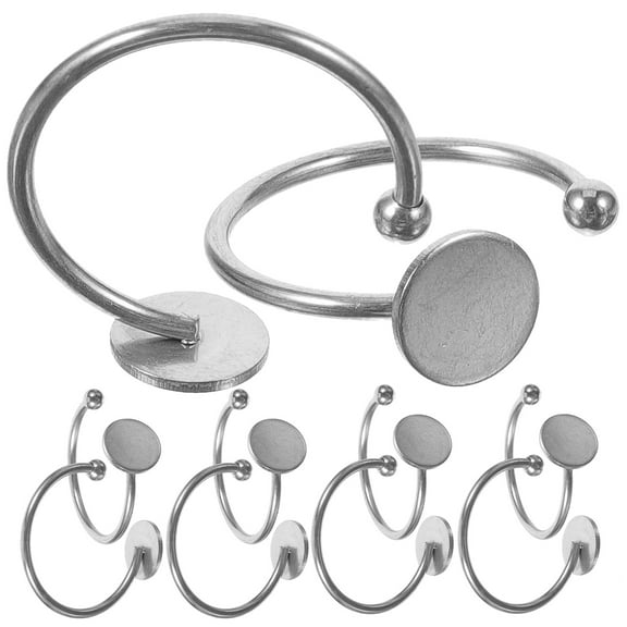 WASHWEPE 10Pcs Ring Blanks for Jewelry Making Diy Ring Base Adjustable Plain Ring Base for Beginners and Professionals