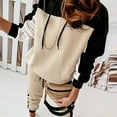 thumbnail image 2 of Ichuanyi Ladies Fashion Slim Sports Long Sleeve Two-piece Color Block Sweatshirt Set, 2 of 9